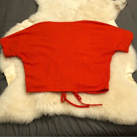 ZARA Bohemian Popping Red Top - Picture 4 of 8